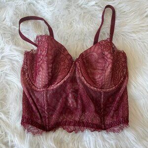 Victoria’s Secret burgundy lace bustier